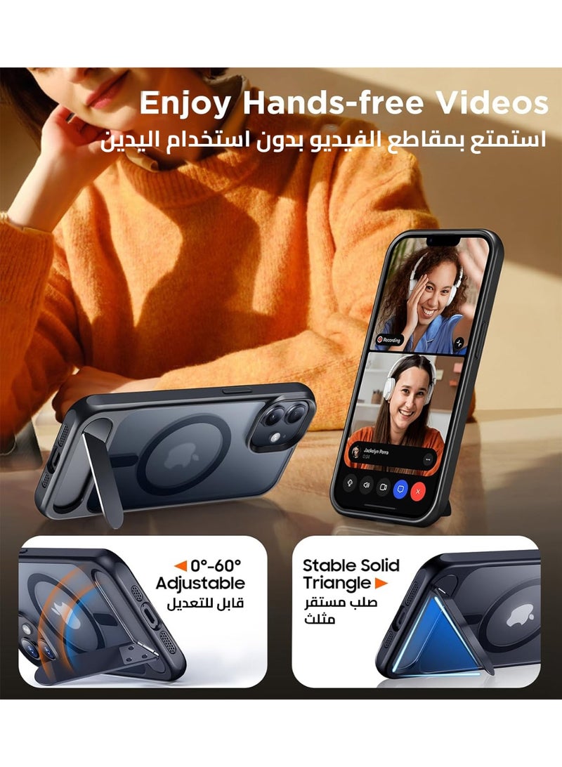 ايليجو جراب لموبايل ايفون 11 من، متوافق مع ماج سيف، غطاء مغناطيسي مع حامل غير مرئي، جراب موبايل حماية ضد الصدمات، جراب خلفي بمسند غير لامع لموبايل ابل 11 6.1 بوصة (2019) (اسود) - Image 3