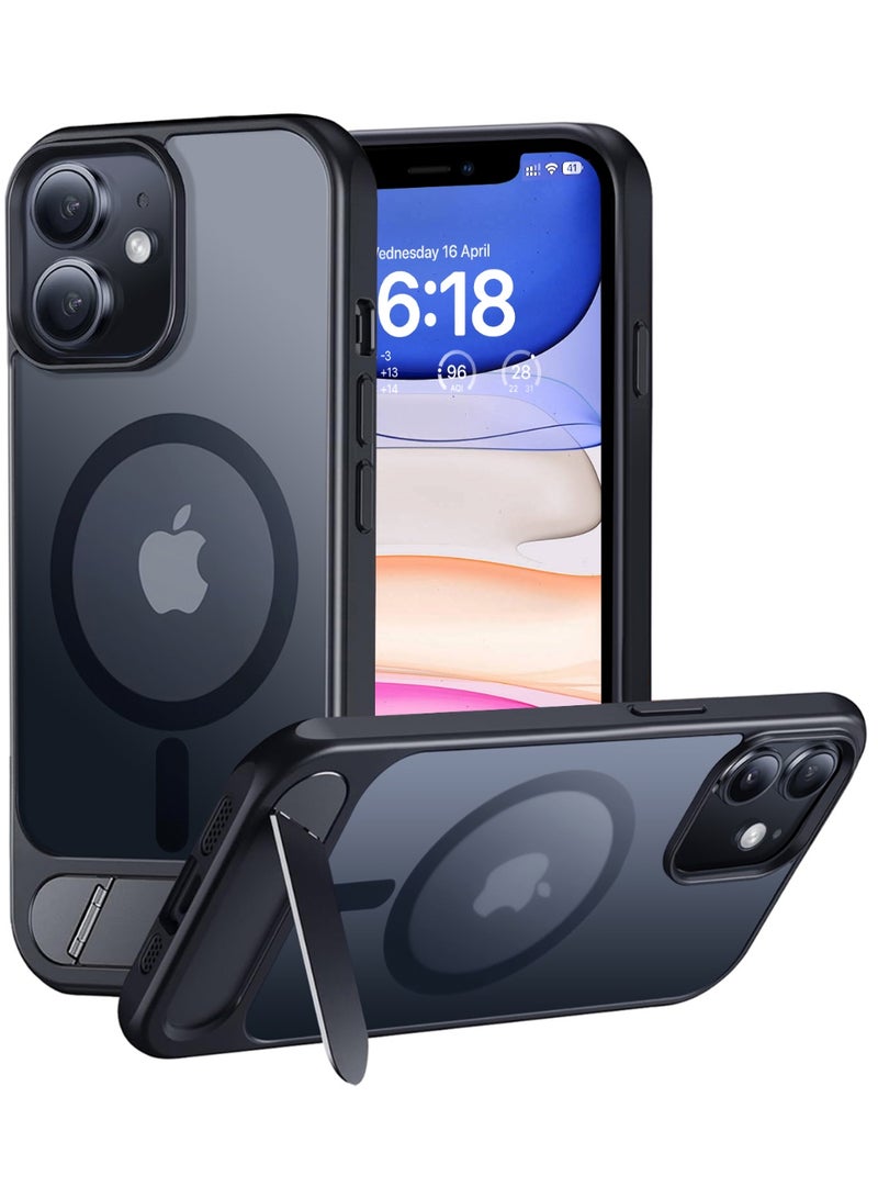 ايليجو جراب لموبايل ايفون 11 من، متوافق مع ماج سيف، غطاء مغناطيسي مع حامل غير مرئي، جراب موبايل حماية ضد الصدمات، جراب خلفي بمسند غير لامع لموبايل ابل 11 6.1 بوصة (2019) (اسود) - Image 1