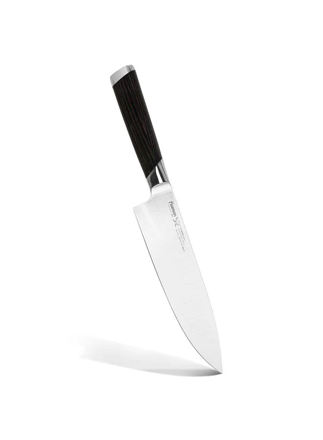 Fissman Fujiwara 8'' Chef'S Knife (Steel Aus-6) 2814 Japanese Stainless Steel Heavy Duty Kitchen Knife With Ergonomic Handle Suitable For Home And Restaurant 35.5X4.5X2.7Cm - Silver