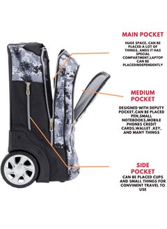 Wires 3 Piece Kids School Trolley Bag laptop compartment 2 Wheels With Lunch bag & Pencil Case  - Image 2