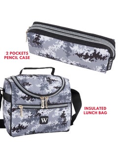 Wires 3 Piece Kids School Trolley Bag laptop compartment 2 Wheels With Lunch bag & Pencil Case  - Image 3
