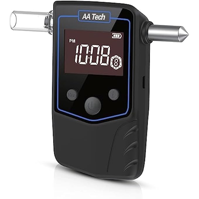 rayihni Alcohol tester with window breaker. Alcohol test Breathalyzer with rechargeable battery. Real-time clock with low standby current. Suitable for 2 different nozzles and 10 reminders - Image 2