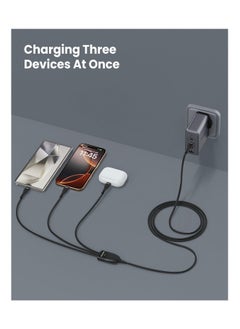 Moxedo Moxedo 3 in 1 Charging Cable 100W PD Fast Charging PD 3.0 USB-C to C + C + C 1.5 Meters Braded Nylon Cable Compatible for iPhone, Samsung, MacBook Air/Pro, Lenovo, iPad and More  - Image 2