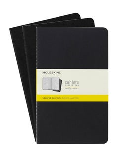 MOLESKINE 3-Piece Large Cahier Journal Notebooks Square Lined 13x21cm Size Black  - Image 1