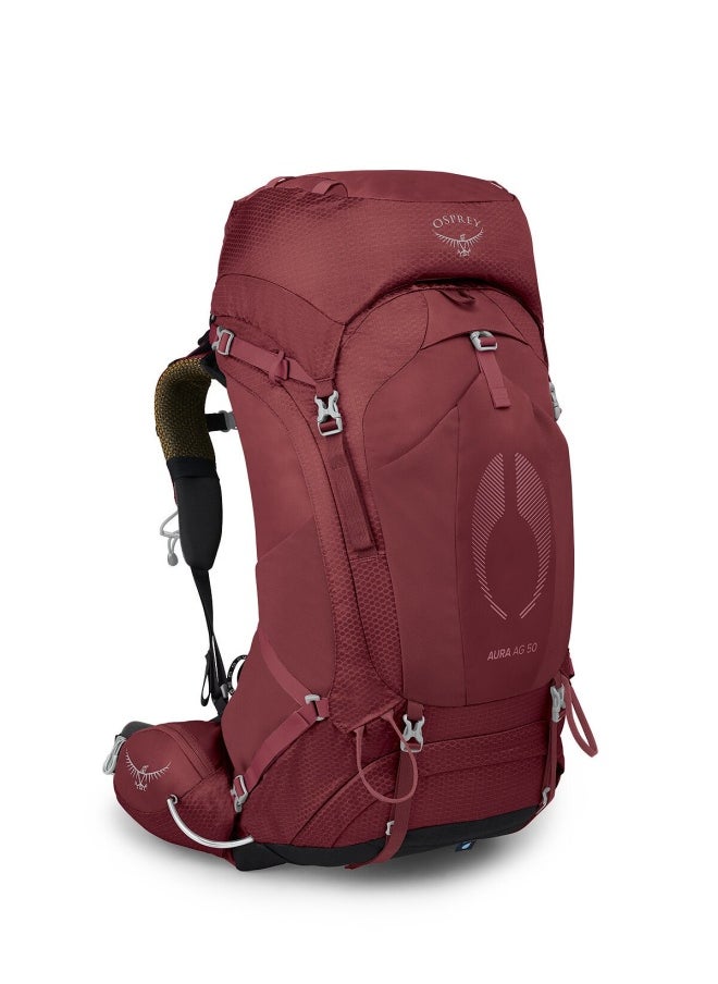OSPREY Aura Ag 50 Berry Sorbet Red Wxs/S Camping Backpack  - Image 1