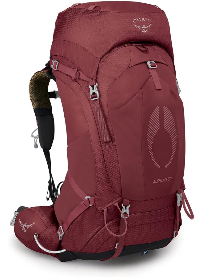 OSPREY Aura Ag 50 Berry Sorbet Red Wxs/S Camping Backpack  - Image 3