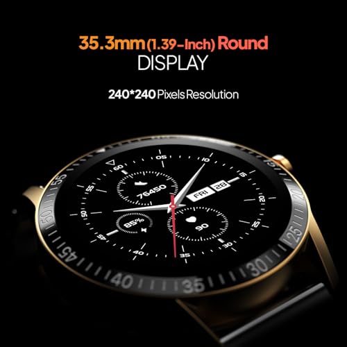 Fire-Boltt Talk Round Smart Watch 1.39″ TFT Display with Bluetooth Calling, Dual Button, Voice Assistance, SPO₂ & Heart Rate Monitor, 120+ Sports Modes, Smartwatch for Men & Women - Wine - Image 4