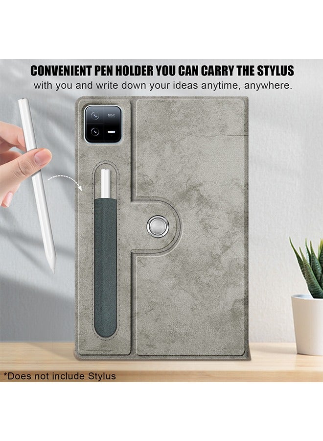 أوشن حالة شياومي مي باد 6/6pro، متعدد الوظائف غطاء الجلد الذكي مع ميزة إيقاظ النوم التلقائي، غطاء حقيبة خفيفة الوزن متناسق مع شياومي باد 6/6 برو، رمادي - Image 2