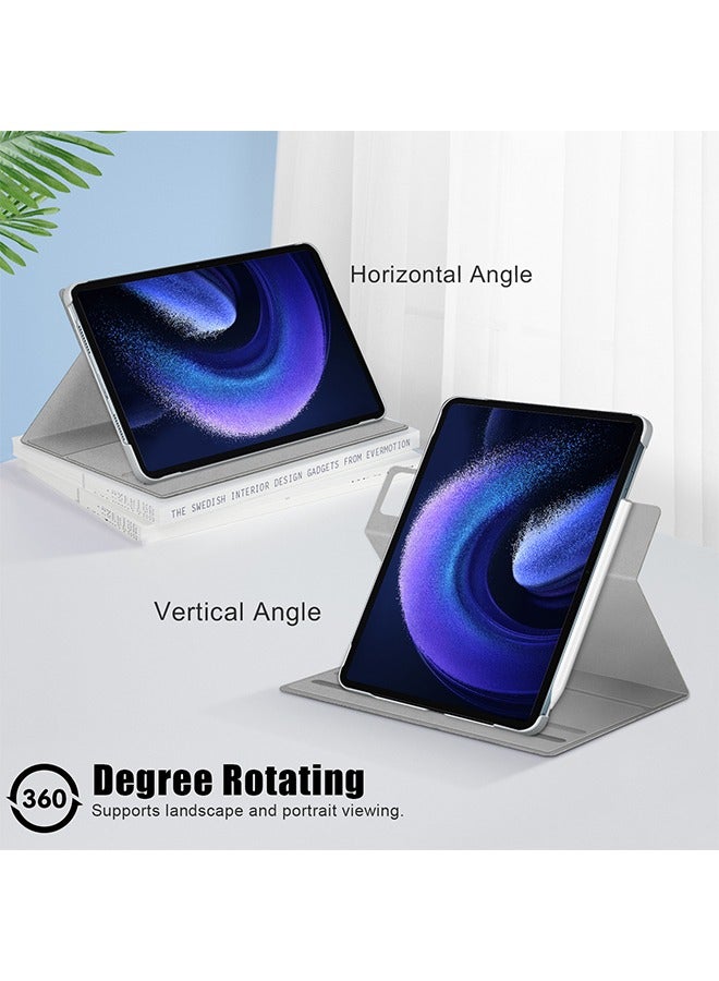 أوشن حالة شياومي مي باد 6/6pro، متعدد الوظائف غطاء الجلد الذكي مع ميزة إيقاظ النوم التلقائي، غطاء حقيبة خفيفة الوزن متناسق مع شياومي باد 6/6 برو، رمادي - Image 4