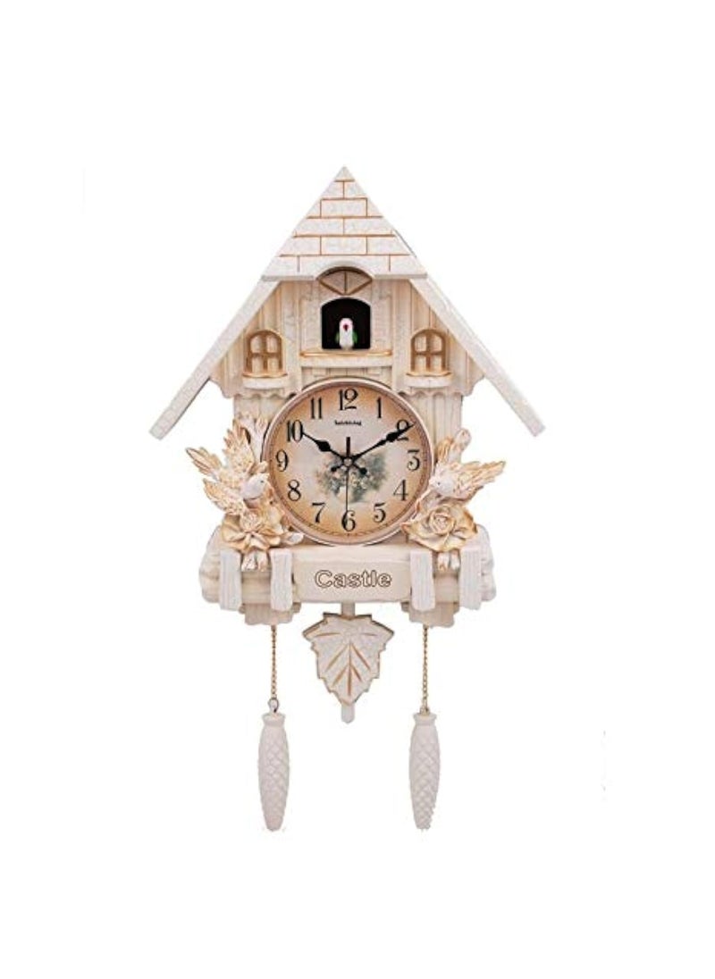 Three Secondz Three Secondz Plastic Cuckoo Living Bird Alarm Analog Wall Clock OffWhite 65 Cm X 16 Cm X 37 Cm 