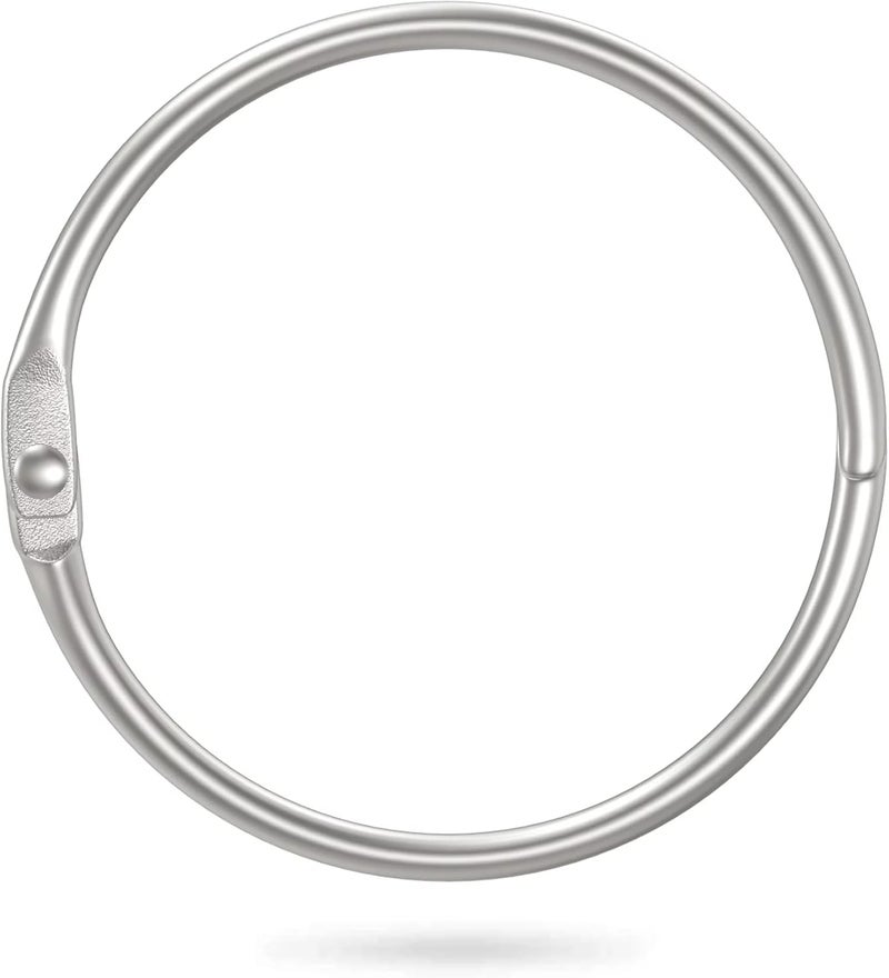 KTOJOY 2 Inch 38 Pack Loose Leaf Binder Rings Keychain Key Metal Book Nickel Plated Steel Binder RingsSilver for School Home or Office - Image 1