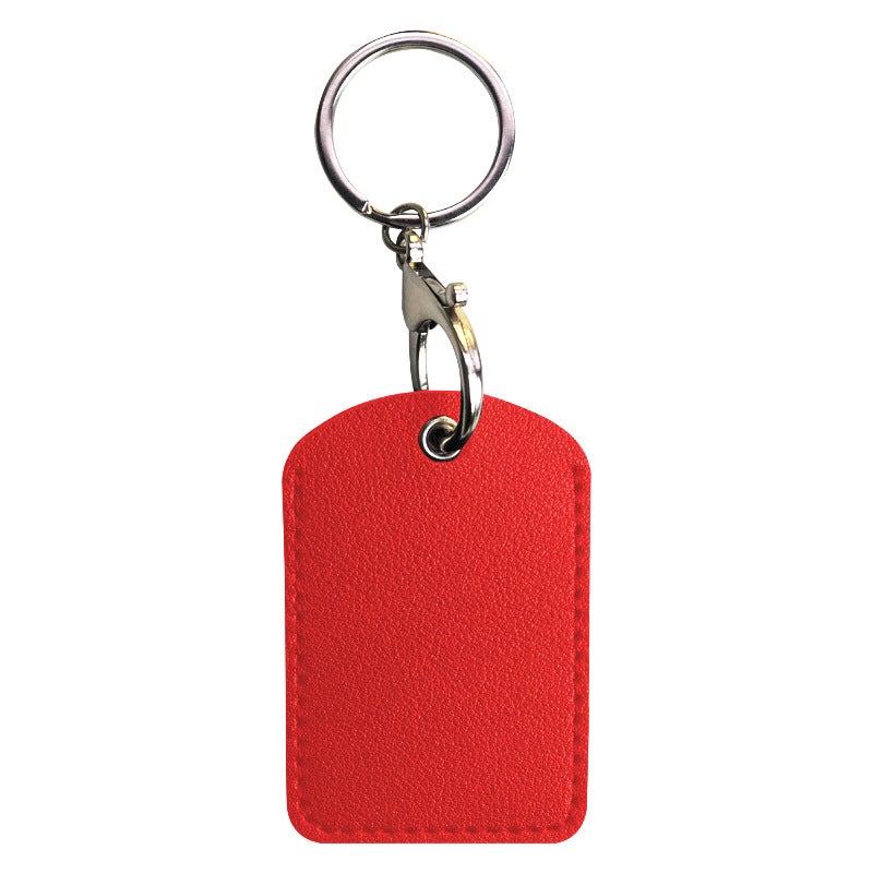 PU Leather Drop Keychain Card Holder red rectangle 