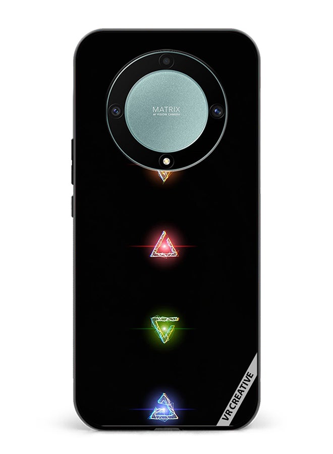 VR CREATIVE Protective Case Cover For Honor X9b Neon Lights Diamond Shapes Design Multicolour - Image 1