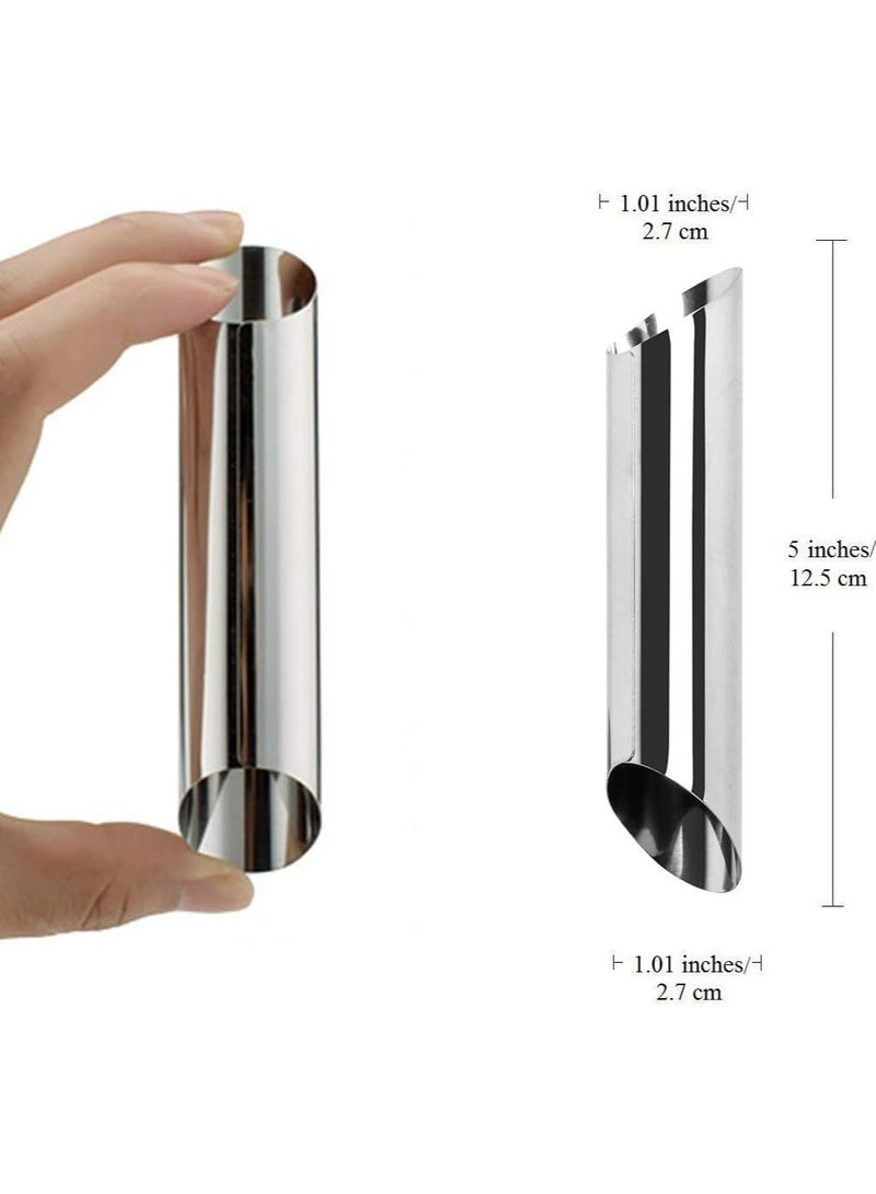 Oasisgalore 15 Pcs Stainless Steel Baking Molds, Cream Horn, Croissant, and Cannoli Tubes for DIY Pastries - Image 5