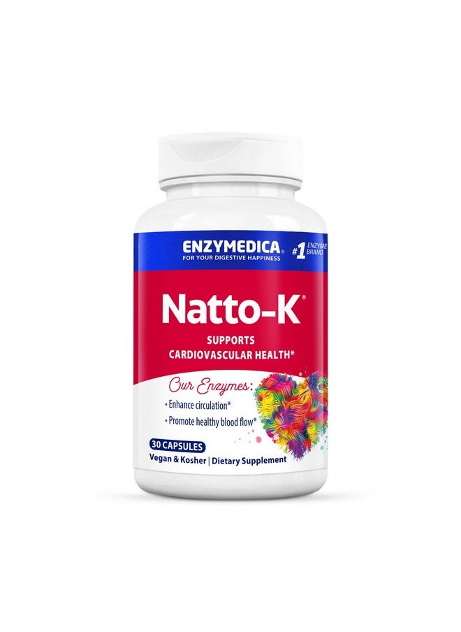 ENZYMEDICA - Enzymedica, Natto-K, Nattokinase Supplement, Promotes Heart Health & Circulation, 30 Count - Image 1