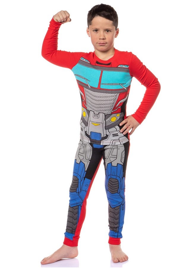 INTIMO INTIMO Transformers Boys' Optimus Prime Costume Character TV Show Sleep Pajama Set (8) Multicolored  - Image 2