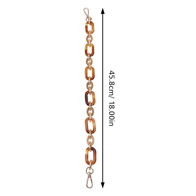 60CM Length O Shape Chain Tote Bag Acrylic Decorative Chain Accessory Dual End Alloy Buckle Straps Replacement Handbag Pouch Chains Straps for DIY Small Handbags (Black) - Image 2