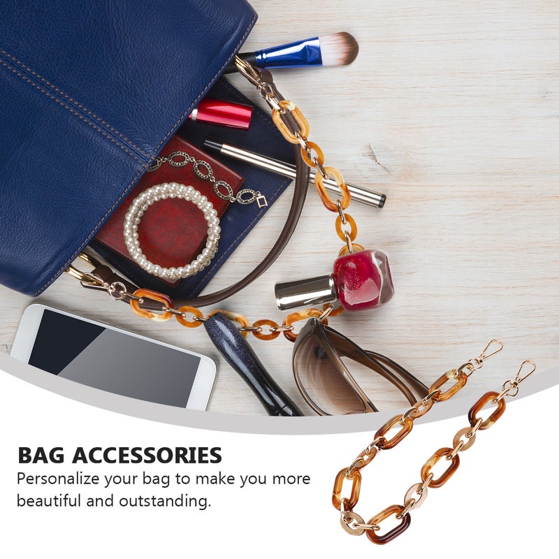 60CM Length O Shape Chain Tote Bag Acrylic Decorative Chain Accessory Dual End Alloy Buckle Straps Replacement Handbag Pouch Chains Straps for DIY Small Handbags (Black) - Image 5