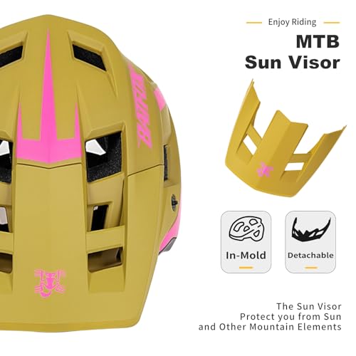 BATFOX Bike Helmet,Mountain Bike Helmet Helmets for Men Women Adults Youth (Yellow, M(54-57CM)) - Image 3