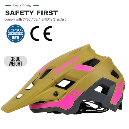 BATFOX Bike Helmet,Mountain Bike Helmet Helmets for Men Women Adults Youth (Yellow, M(54-57CM)) - Image 2