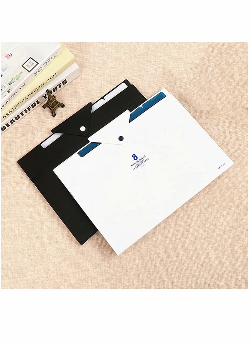 KASTWAVE - Expanding File Folder 8 Pockets Accordion Document Folder Organizer A4 Letter Paper File Organizer Pocket with Buckle Closure Plastic Expandable Files Folders for School Office Home - Image 1