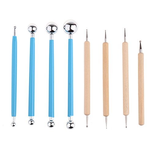 Ecjiuyi Paper Flower Tools - 8 Piece Polymer Clay Sculpting Pottery Tools for Mandala Rock Painting, Embossing Pattern Supplies - Image 2