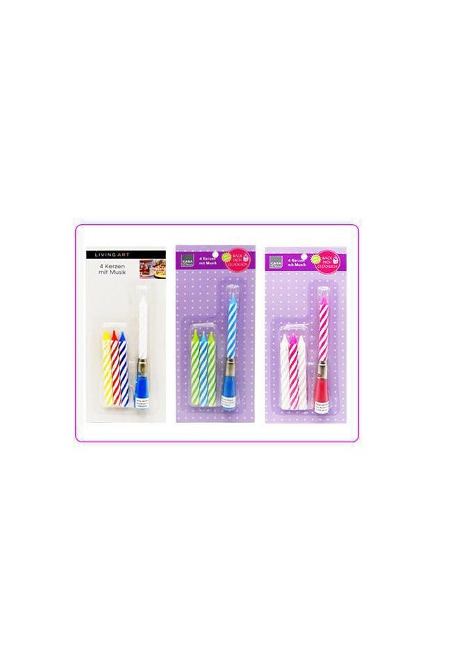 PARTY FUN Music Candle Set with Holder and 4 Candles - Image 2