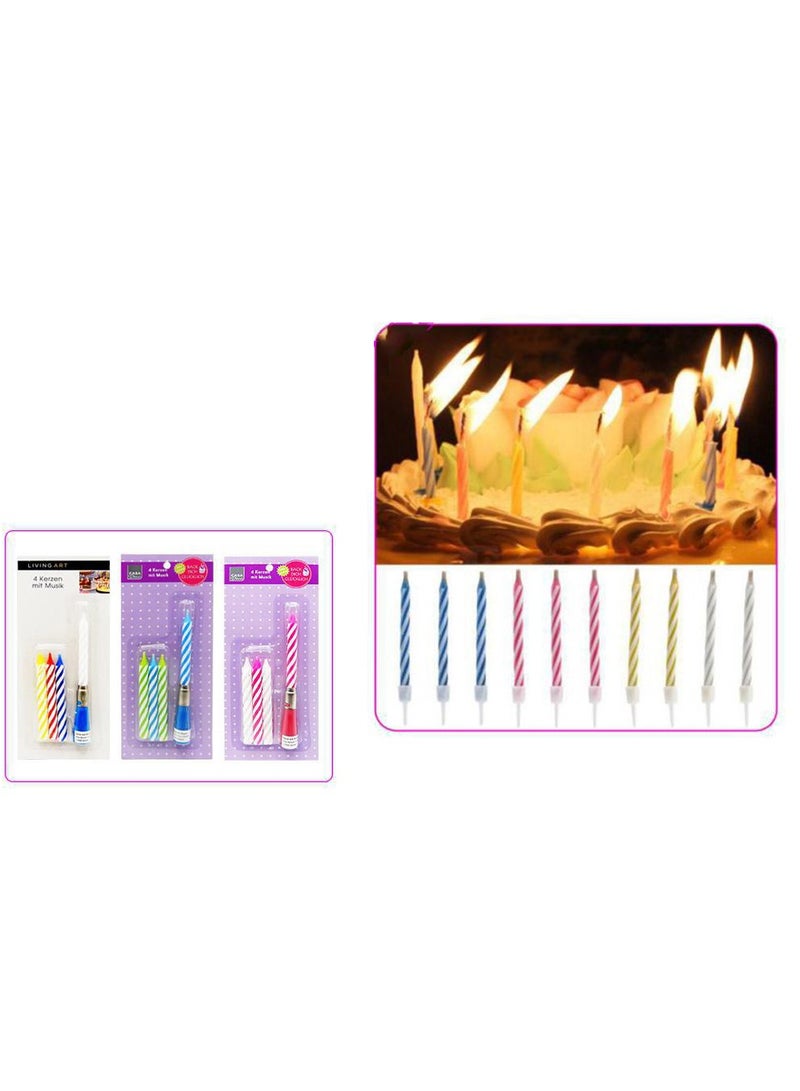PARTY FUN Music Candle Set with Holder and 4 Candles - Image 3