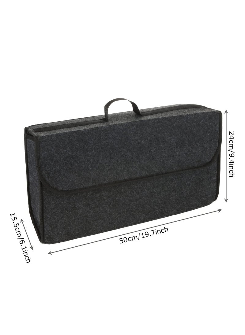 SYOSI - Car Boot Organiser Storage, 2 Pack Car Trunk Organizer, Small Car Trunk Boot Bags Box with Velcro Non Slip Car Accessories Declutter Tools Trunk Boot Tidy Storage Case for vw All Vehicles - Image 1