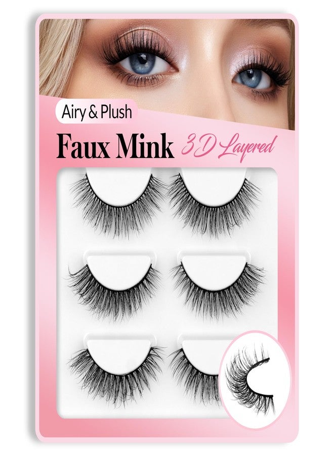 Bepholan False Eyelashes 3D Faux Mink Lashes Natural Look Super Fluffy Eyelashes Volume Strip Eyelashes, Cat Eye Lashes Lightweight Fake Eyelashes Easy to Apply 3 Pairs（M101） - Image 1