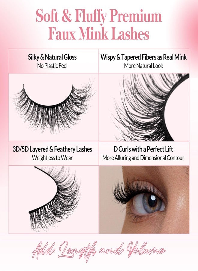 Bepholan False Eyelashes 3D Faux Mink Lashes Natural Look Super Fluffy Eyelashes Volume Strip Eyelashes, Cat Eye Lashes Lightweight Fake Eyelashes Easy to Apply 3 Pairs（M101） - Image 3