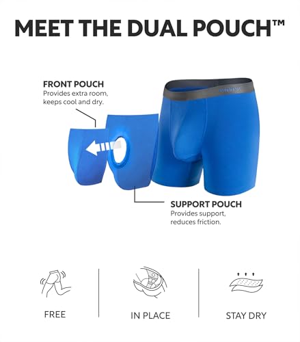 Separatec Mens Underwear with Pouch Moisture Wicking Rayon Made From Bamboo Underwear Men Breathable Boxer Briefs 3 or 6 Pack(M, Blue/Wine/Olive Green) - Image 2