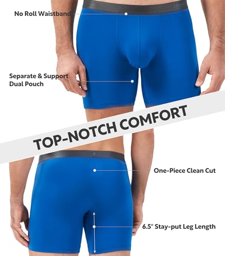 Separatec Mens Underwear with Pouch Moisture Wicking Rayon Made From Bamboo Underwear Men Breathable Boxer Briefs 3 or 6 Pack(M, Blue/Wine/Olive Green) - Image 5