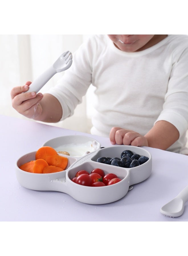 Smily Mia Dommy Butterfly Silicone Toddler Plate – Divided Suction Plate for Babies and Toddlers, Food-Grade BPA-Free Silicone, Strong Suction Base, Dishwasher & Microwave Safe – Wind Chime - Image 2