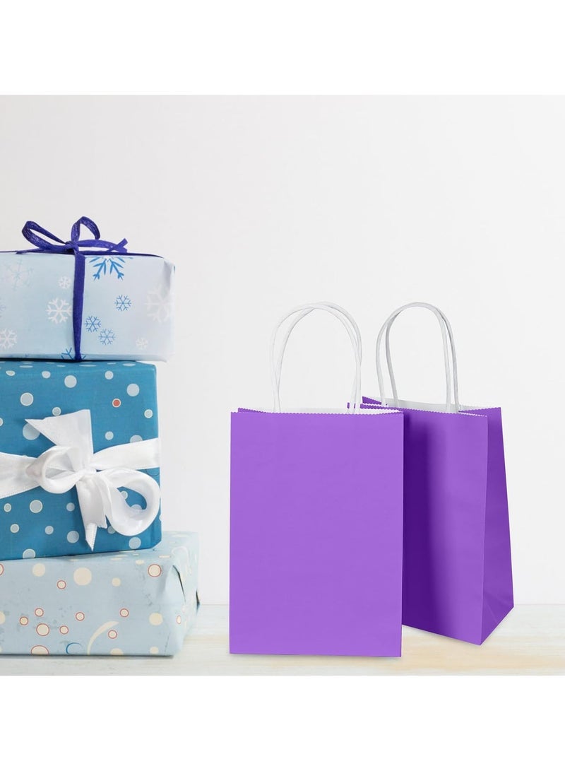 ECVV Gift Bags Paper Bags, 24PCS Purple Small Paper Party Bags, Gift and Sweet Bags with Twist Handles, Paper Party Bags for Kids Party, Wedding, Birthday (PURPLE, 21 * 15 * 8 Cm) - Image 5