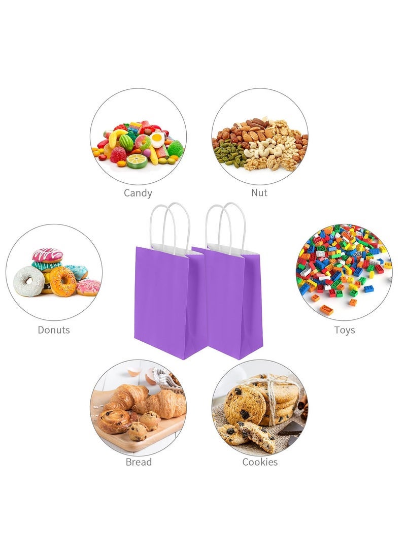 ECVV Gift Bags Paper Bags, 24PCS Purple Small Paper Party Bags, Gift and Sweet Bags with Twist Handles, Paper Party Bags for Kids Party, Wedding, Birthday (PURPLE, 21 * 15 * 8 Cm) - Image 3