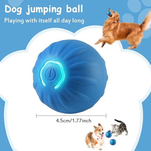 TecoKart ® Interactive Dog Toys Ball, USB Rechargeable, Motion Activated Automatic Rolling Ball with Lights, Boredom Relief Exercise Pet Toy for Small, Medium, Large Dogs, Blue - Image 3
