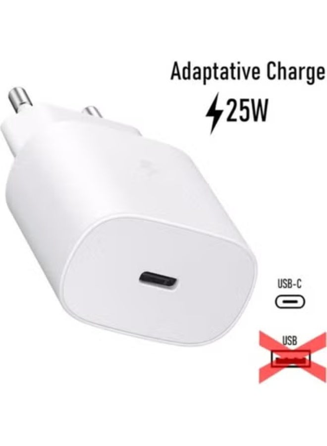 محول شحن فائق السرعة بقدرة 25 واط مع كابل USB-C إلى USB-C متوافق مع أجهزة سامسونج - Image 3