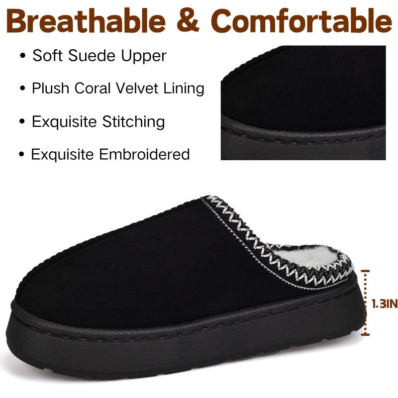 BERANMEY Fuzzy Memory Foam Slippers for Women Men Cozy Platform House Shoes with Anti-Slip Sole Warm Plush Lined Non-Slip Indoor Outdoor Short Ankle Slippers - Image 3