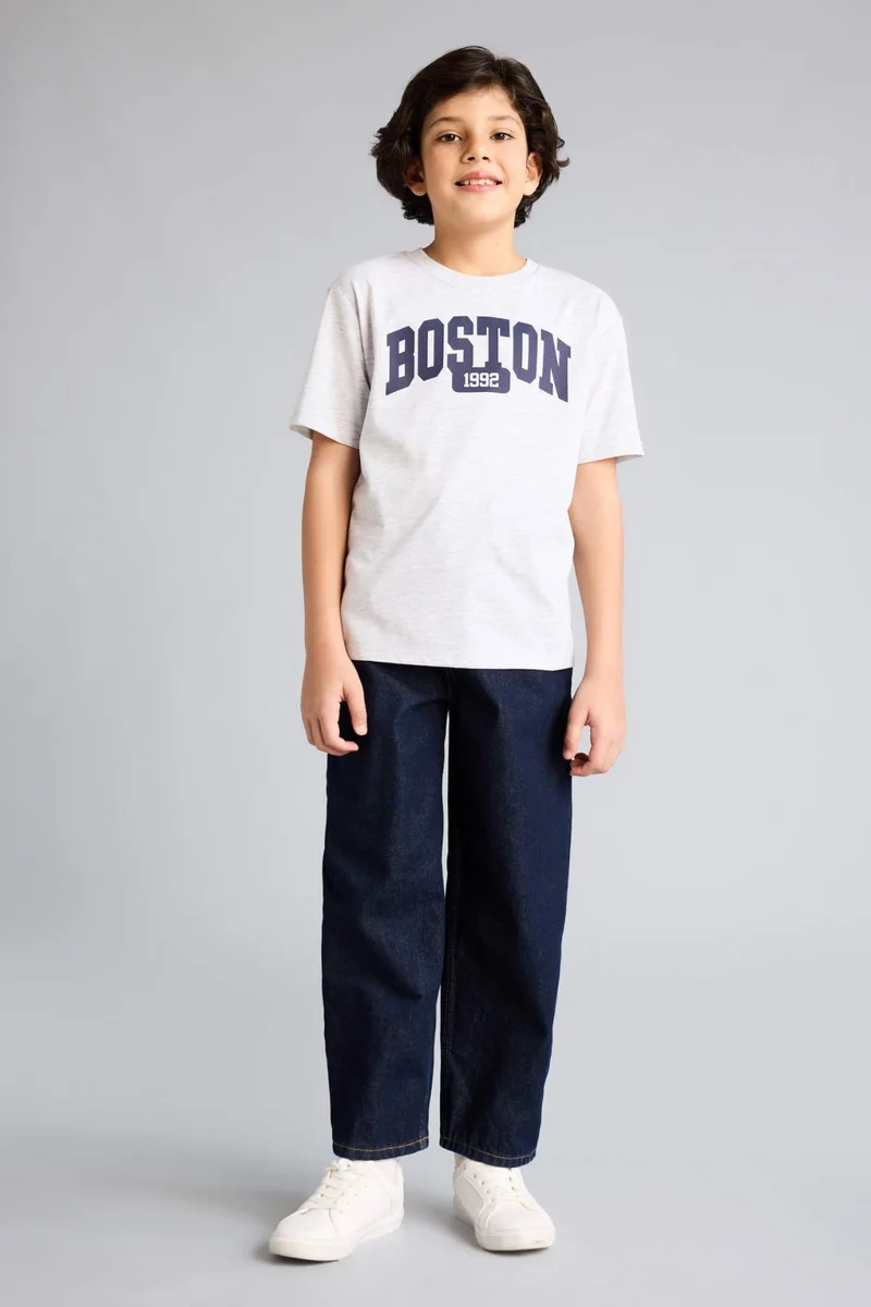 ديفاكتو Boy Regular Fit Printed Short Sleeve T-Shirt