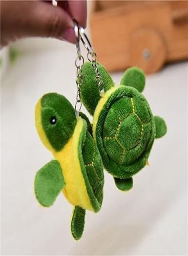 Cute Mini Turtle Plush Keychain Green - Image 4