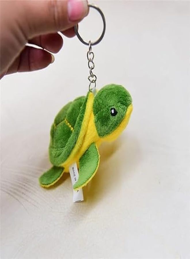 Cute Mini Turtle Plush Keychain Green - Image 2
