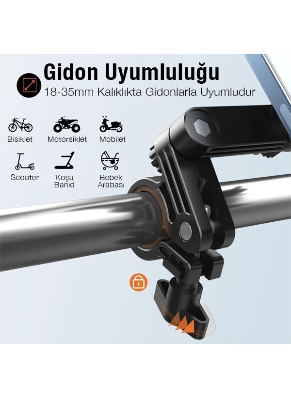 Polhammobile - Polham Motor, Bicycle, Scooter Handlebar Compatible Phone Holder, Lock System, Compatible with All Phones - Image 1