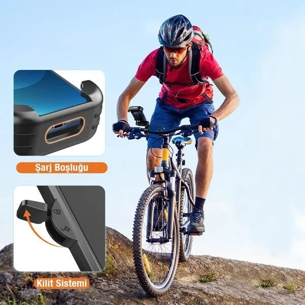 بولهاموبيل Polham Motor, Bicycle, Scooter Handlebar Compatible Phone Holder, Lock System, Compatible with All Phones
