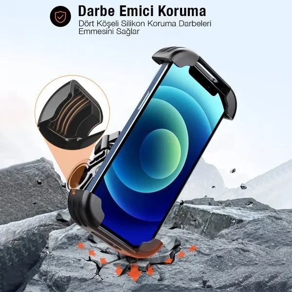 بولهاموبيل Polham Motor, Bicycle, Scooter Handlebar Compatible Phone Holder, Lock System, Compatible with All Phones