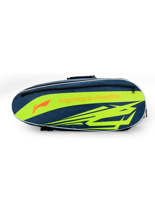 لي-نينج Blaze Triple Zipper Polyester Badminton Kit Bag (Royal Blue/Lime)