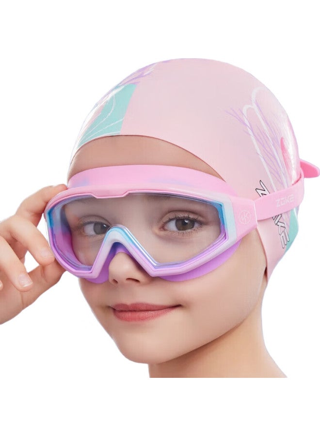 ZOKE Kids Clear Lens Swim Goggles Large Frame Comfortable Anti-Fog Waterproof Hd Training Goggles 624502101-3 - Image 1