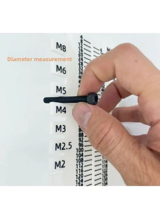 White 3D Printed Screw Measuring Tool Bolt Size Gauge With Scale Durable Plastic - Image 5