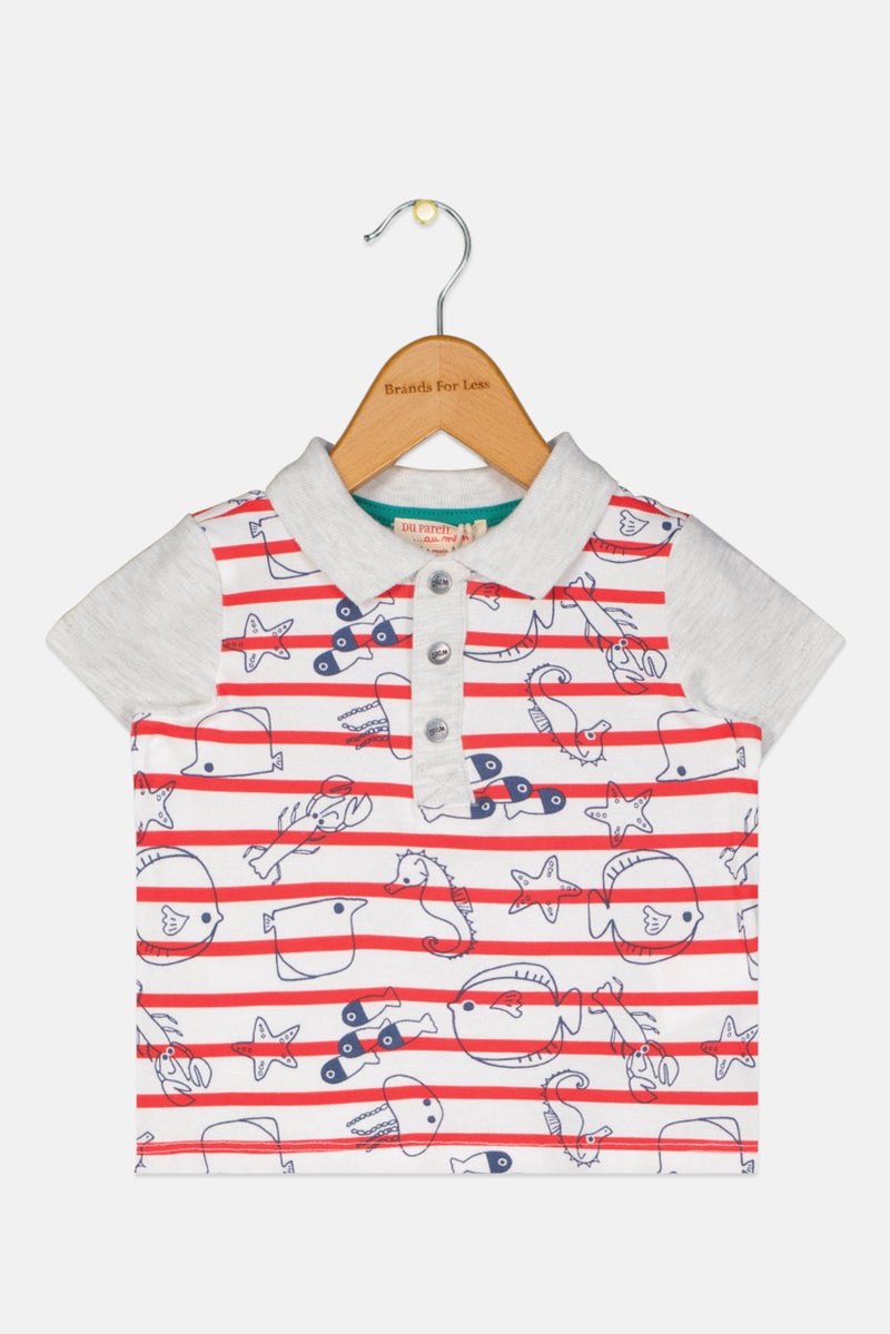 Dp Am Toddlers Boy Allover Print Tops, Red  - Image 1