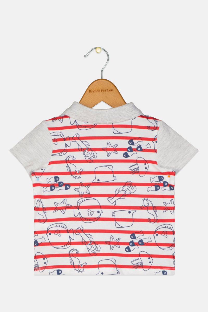 Dp Am Toddlers Boy Allover Print Tops, Red  - Image 2